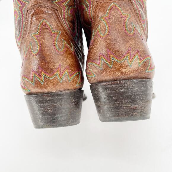 Old Gringo Brass Brown Nevada Multicolor Stitching Western Cowgirl Boot size 7.5 - Picture 8 of 10